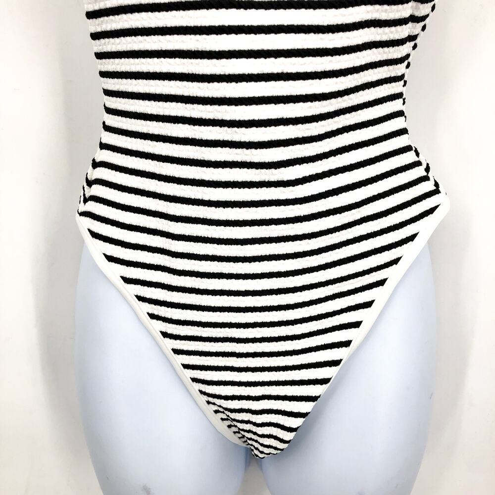 L*SPACE Coco Classic One-Piece Swimsuit Small Black White Sail Along Stripe NWT - Picture 8 of 15